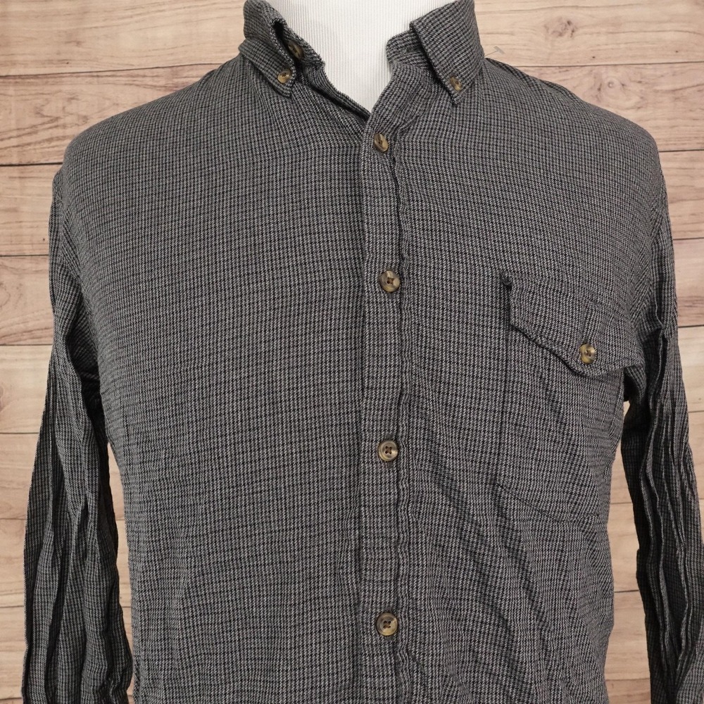 J Crew Shirt Mens XL Gray Check Long Sleeve Button-Up Slim Fit Brushed Twill
